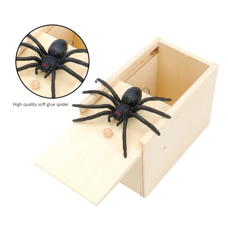 صندوق مخيف العنكبوت الخشبي بجودة عالية ، مزحة خدعة اللعب المثيرة للاهتمام ، هدية لعبة ، هدية مدهشة ، جديدة ، مضحكة