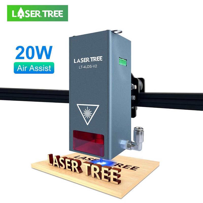 شجرة الليزر-الطاقة البصرية رئيس الليزر مع مساعدة الهواء ، الضوء الأزرق ، وحدة تل لقطع الليزر باستخدام الحاسب الآلي ، النقش الخشب ، عدد وأدوات ، 20 واط