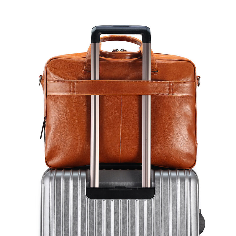 JOGUJOS-حقيبة جلد طبيعي ، حقائب مكتب للرجال بتصميم ريترو ، حقائب يد عملية غير رسمية للرجال ، حقيبة كتف للحاسوب المحمول ، مقاس 15.6 بوصة