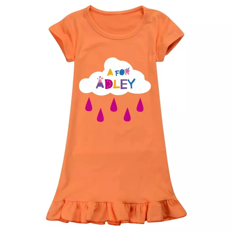 A لـ ADLEY-ملابس نوم للأطفال كرتونية ، فساتين نوم الأميرة ، بيجامات منزلية ، ملابس نوم للفتيات الصغيرات ، الأطفال ، الصيف ،