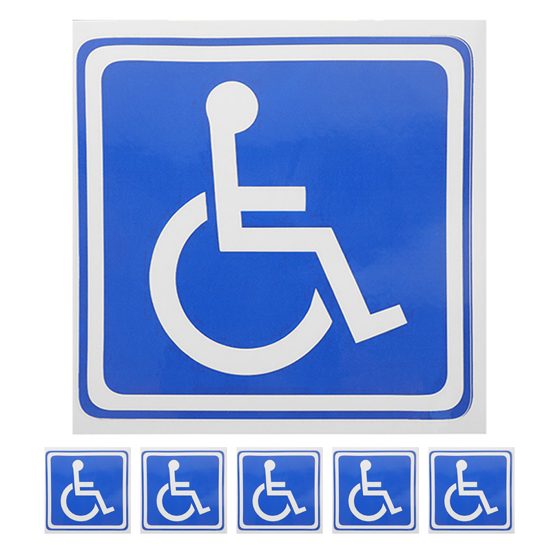 ملصقات لافتات لذوي الاحتياجات الخاصة ، كرسي متحرك لشخص السيارات ، ملصقات رموز ، وقوف الجسم ، علامة ذوي الاحتياجات الخاصة ، 6 أوراق