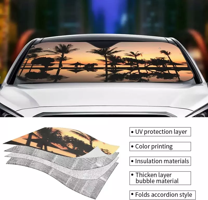 الزجاج الأمامي القابل للطي للسيارة ، مظلة الشاطئ ، ظل الشمس المخصص ، واقي واقي واقي من أشعة الشمس ، من من من من من من من x x