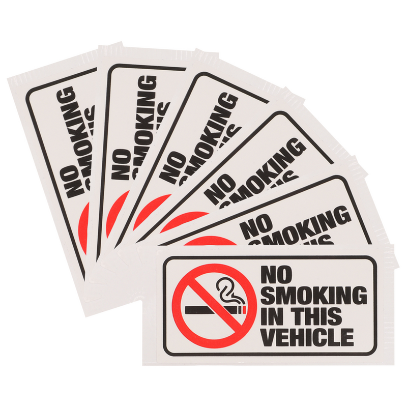 ملصقات ممنوع التدخين للسيارة ، ملصقات تحذيرية ، صفيحة نحاسية لصائق ، داخل لافتة السيارة ، هذا ، 6 من من الخارج