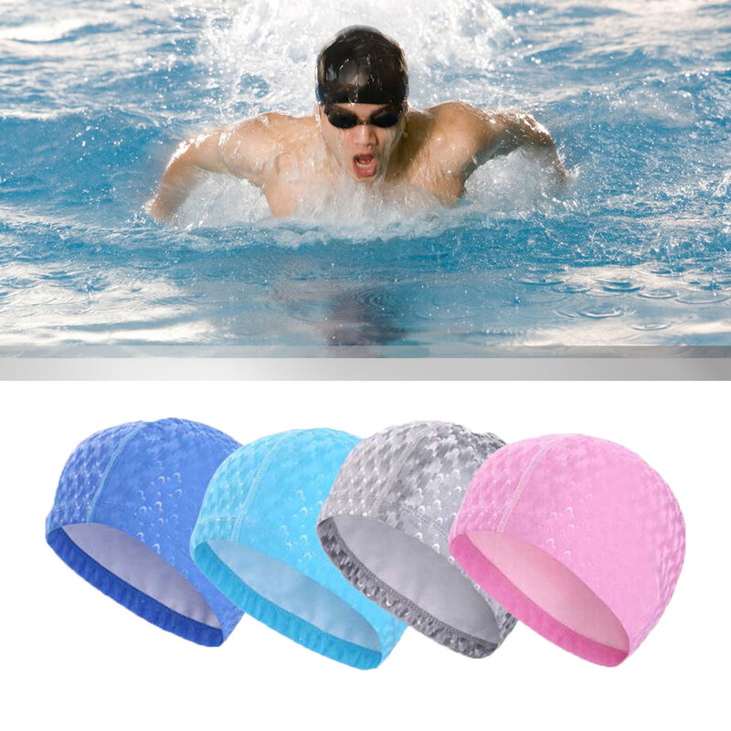 مرونة عالية السباحة قبعات الكبار مقاوم للماء لمط مريحة الأذن حماية الشعر الصيف بركة الاستحمام قبعة