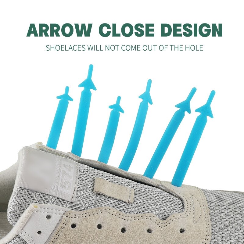 12 قطعة أربطة الحذاء الجديدة كسول مطاطا سيليكون أربطة الحذاء لا التعادل الحذاء الأربطة RT-005