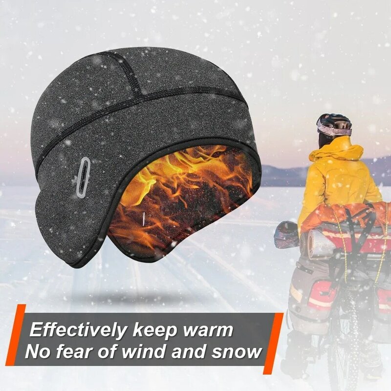 الشتاء خوذة بطانة قبعة الحرارية يندبروف تشغيل الرياضة القبعات لينة تمتد بيني الدافئة غطاء للأذن التنزه الدراجات قبعة تزلج الرجال