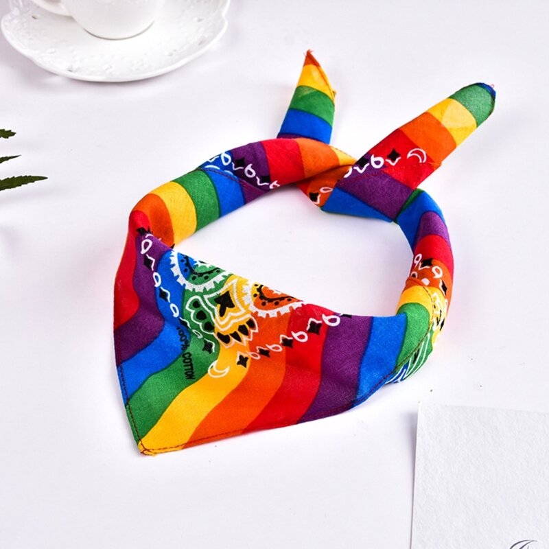 عمامة قوس قزح لشهر الفخر من أجل LGBTQ+ عمامة حجاب ثنائي الجنس 449B