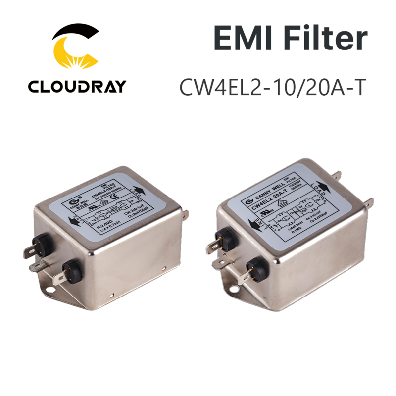 Cloudray الطاقة EMI تصفية CW4L2-10A-T / CW4L2-20A-T مرحلة واحدة التيار المتناوب 115 فولت/250 فولت 20A 50/60 هرتز شحن مجاني