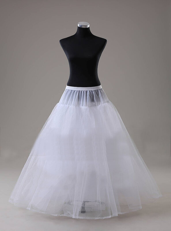 ثوب نسائي من التول بتصميم a-line لحفلات الزفاف وتنورة داخلية عالية الجودة وقماش قطني