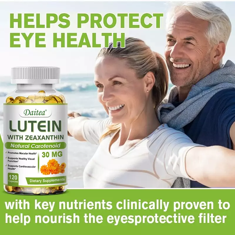 دايتيا فيتامينات العين مع مستخلص زياكسانثين ، دعم سلالة عيون جافة وصحة الرؤية ، مزيج للبالغين الشيخوخة ، زياكسانثين