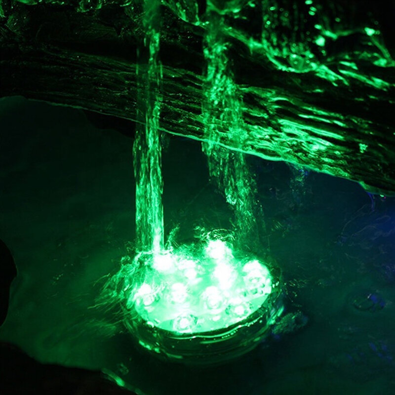 10 المصابيح أضواء غاطسة 16-Color مصباح تحت الماء السباحة إضاءة حمام السباحة/المسبح IP68 مقاوم للماء ليلة مصباح ل زهرية بركة عيد الميلاد ديكور