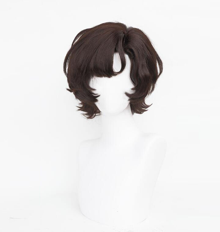 باروكة شنايدر-شعر مستعار تأثيري من الألياف ، لعبة عكس الاصطناعية ، بني-أسود ، شعر قصير