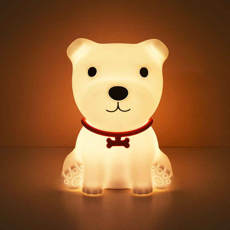 الإبداعية الملونة الكلب LED ليلة ضوء اللمس الاستشعار سيليكون USB قابلة للشحن مصباح غرفة نوم للأطفال طفل هدية عيد