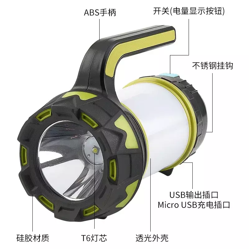 مصباح LED قوي محمول باليد مع شحن USB ، استكشاف في الهواء الطلق ، الصيد الليلي ، مصباح يدوي للطوارئ ، جديد