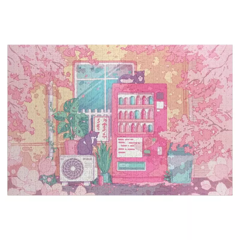 أحجية بانوراما مع صورة مخصصة ، إكسسوارات سهلة الاستخدام ، صنع القطط ، آلة التبييض ، زهر الكرز الوردي