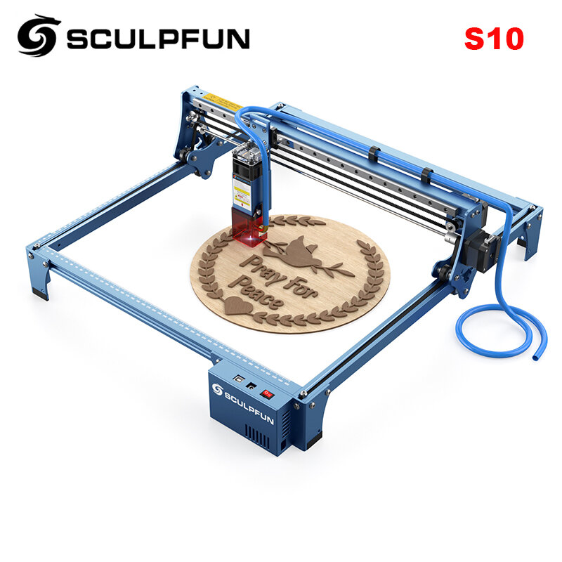 Sculpfun S10 10 واط ماكينة الحفر بالليزر 30L/دقيقة النجارة الليزر حفارة جهاز توجيه الخشب طابعة ثلاثية الأبعاد الصناعية أداة القطع 41*40 سنتيمتر