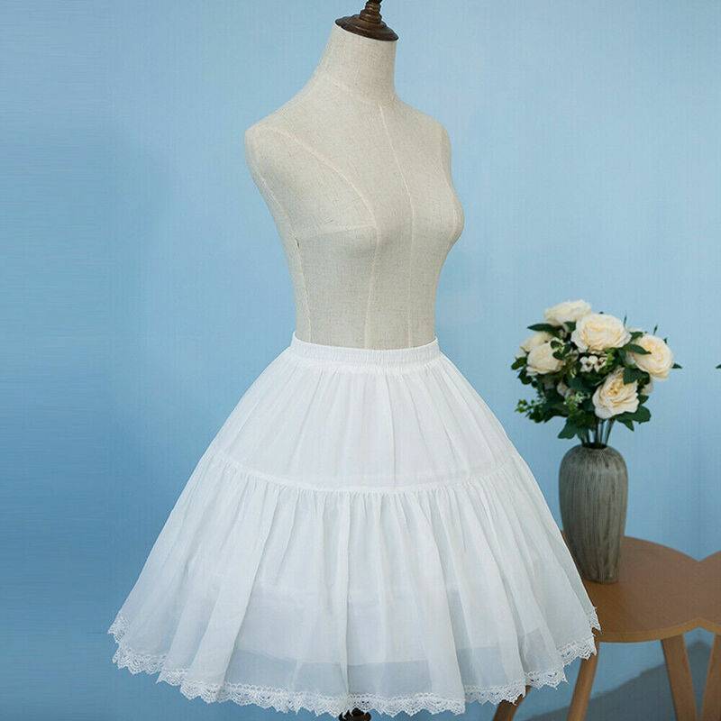 الدانتيل كرينولين ثوب نسائي هوب فستان أبيض صخب قفص قابل للتعديل