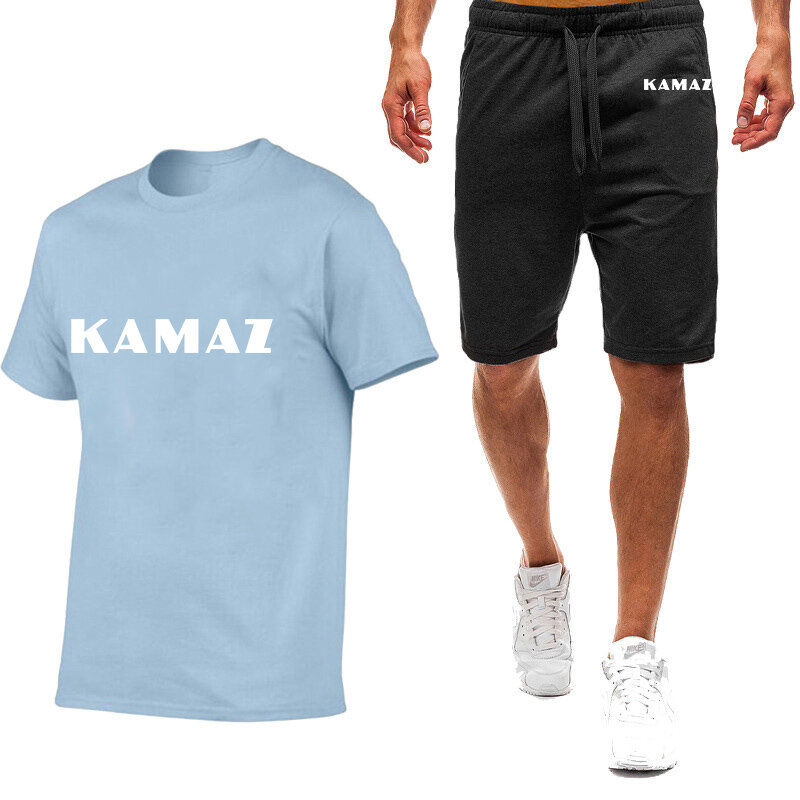كاماز-ملابس رياضية قصيرة الأكمام للرجال ، تي شيرت قابل للتنفس ، سترة غير رسمية ، شورتات من قطعتين ، صيف ، الأكثر مبيعاً ، جديد ، موضة ، 2023