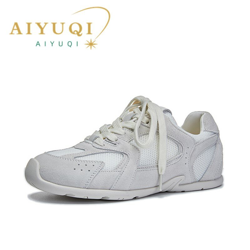 AIYUQI-أحذية رياضية من الجلد الطبيعي للنساء ، حذاء فورست غامب ، حذاء أب غير رسمي قابل للتنفس ، حذاء عصري مسطح ، صيف ، جديد ،