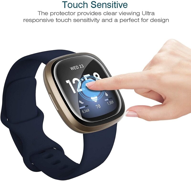 5 قطعة لينة TPU واضح طبقة رقيقة واقية ل Fitbit العكس 4/3/الشعور 2 ساعة ذكية Versa4 Versa3 Sense2 واقي للشاشة غطاء كامل