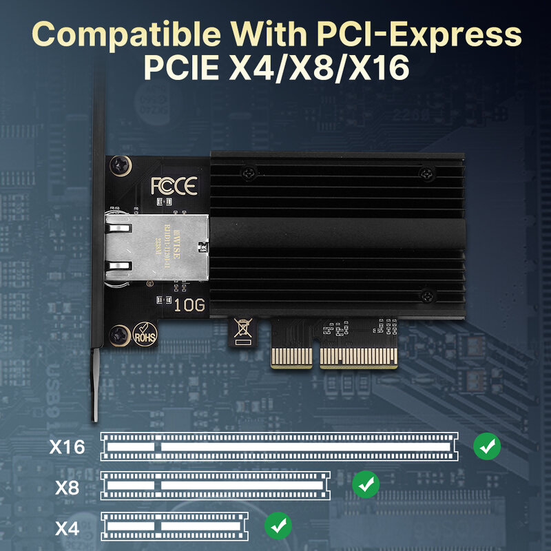محول واي فاي إيثرنت من Pcie إلى rj45 مارفيل aqc113 pciex4 جيجابت ، pci express ، 10 جم ، mbps ، بطاقة شبكة لسطح المكتب ، الكمبيوتر الشخصي