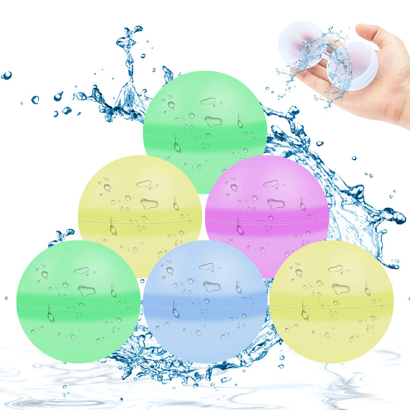 كرة ماء سيليكون قابلة لإعادة الاستخدام ، لعبة كروية مع حقن سريع ، متعة القتال بالماء معًا ، الصيف