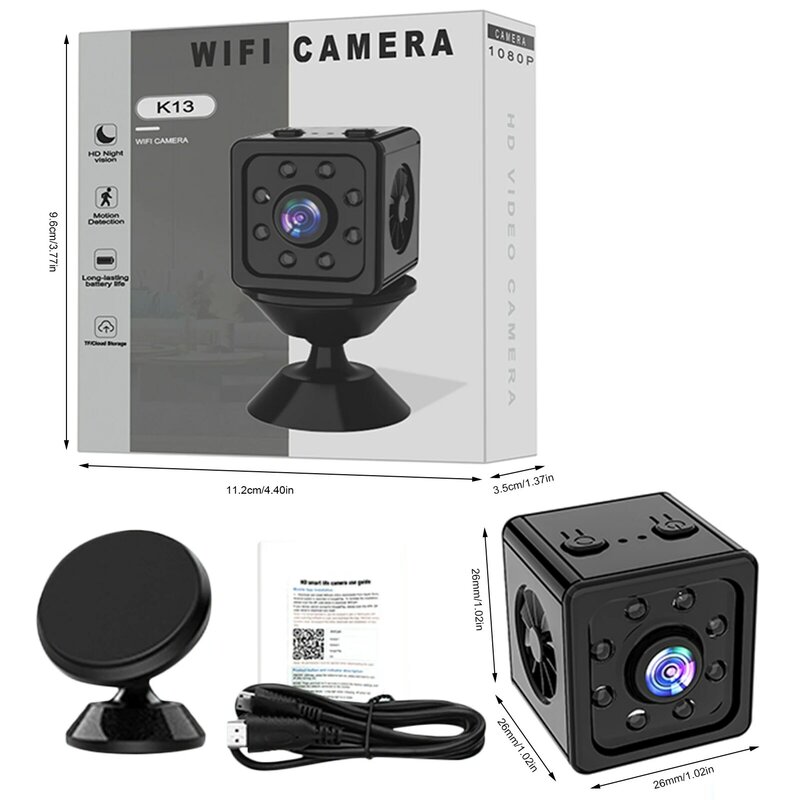 كاميرا لاسلكية الكل في واحد للرؤية الليلية وتسجيل بطاقة SD لكاميرا مراقبة الطفل IP