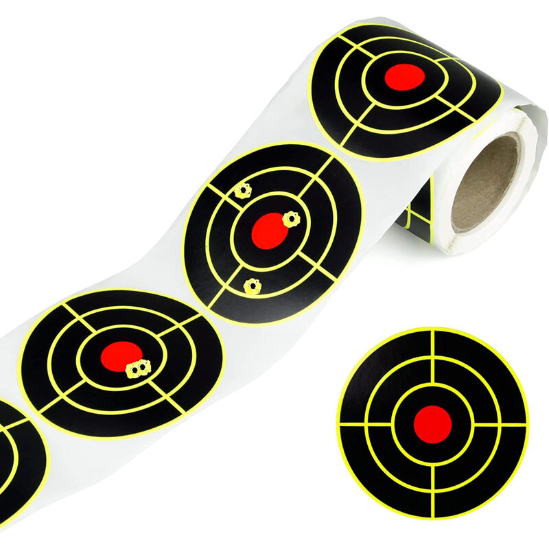 أهداف اطلاق النار ذاتية اللصق ، ملصقات رش الأصفر الفلورسنت ، ورقة تأثير للتدريب ، 100 قطعة ، 200 قطعة