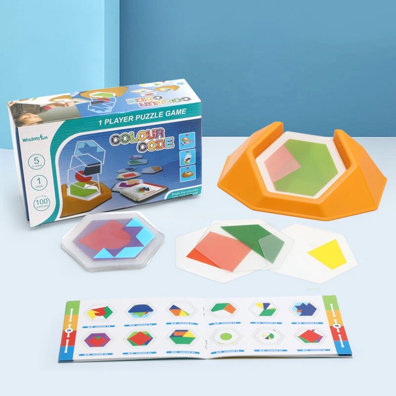 مرحلة ما قبل المدرسة ألعاب رمز اللون للأطفال ، المنطق Jigsaws ، الإدراك الشكل ، التفكير المكاني ، لعبة تعليمية ، التعلم (أ) ، رائجة البيع ، 2X