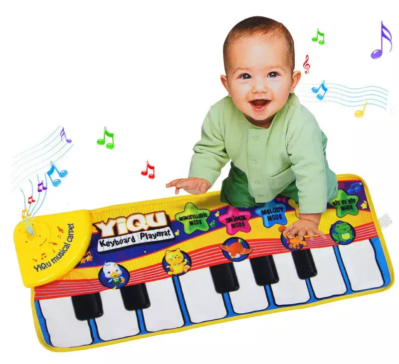 سجادة لعب مضحكة للأطفال ، لعبة رياضية للموسيقى ، حصيرة غناء ، لوحة مفاتيح بيانو للأطفال ، لعبة حيوانات ، سجادة زحف ، هدية ، 72x28cm