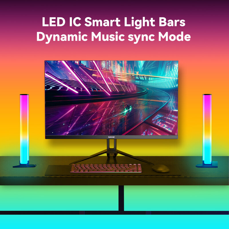 فانتوم RGB ضوء جو سطح المكتب ، وظيفة إيقاع الموسيقى ، 24 وظيفة كاملة مفتاح ، جهاز تحكم عن بعد ، تحكم ذكي بالتطبيق