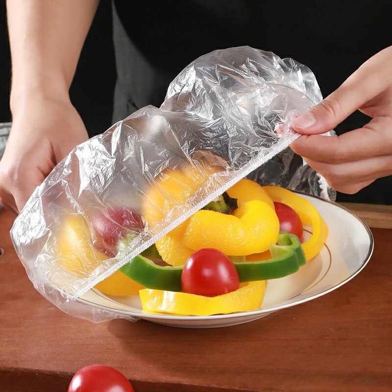 جديد الغذاء الصف تغليف بسيط مطاطا الفم القابل للتصرف البلاستيك التفاف كم الغبار ، لا رائحة لا تمزيق البلاستيك التفاف 1 قطعة