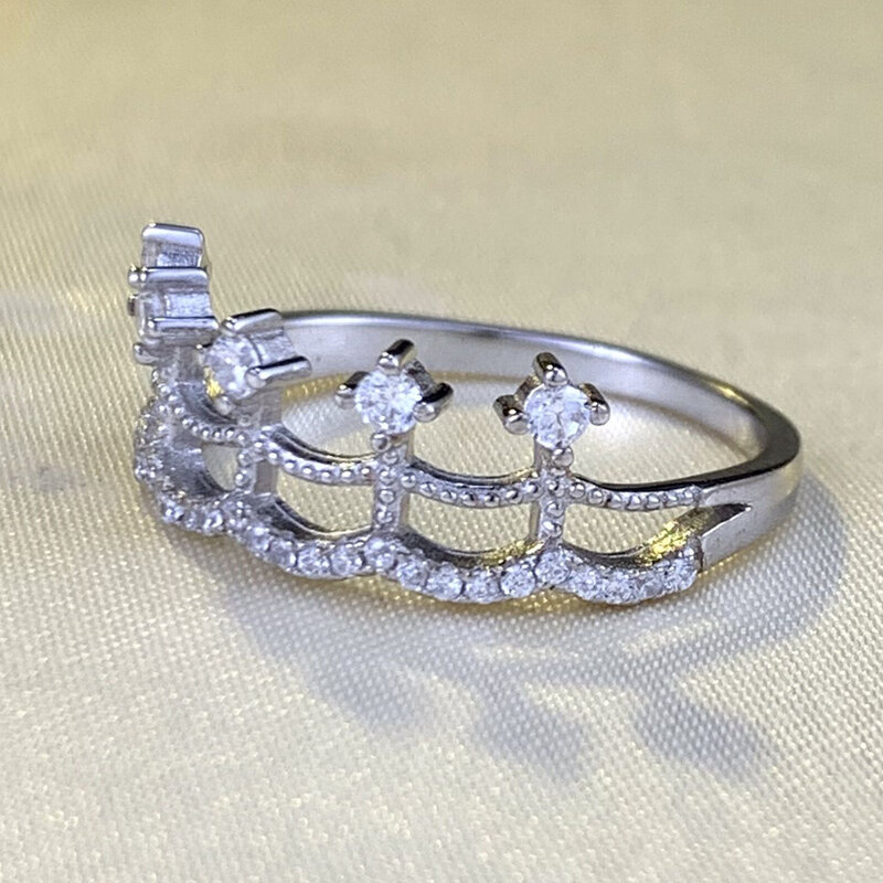 خاتم تنورة من الدانتيل الفضي S925 للنساء ، خاتم صغير ، جديد وشائع في أوروبا وأمريكا ، خاتم تصميم بأسلوب إنستغرام ، جديد ،