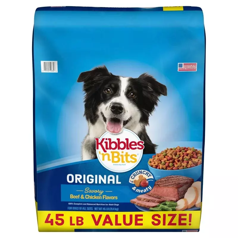 قطع كيبليس طعام الكلاب الجاف الأصلي ، 45 رطل