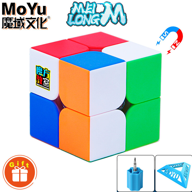 مكعب سحري مغناطيسي 2 × 2 من MoYu Meilong 2 × 2 لغز سرعة احترافي 2 × 2 × 2 ألعاب تململ للأطفال أصلي مجري Cubo Magicoمكعبات
