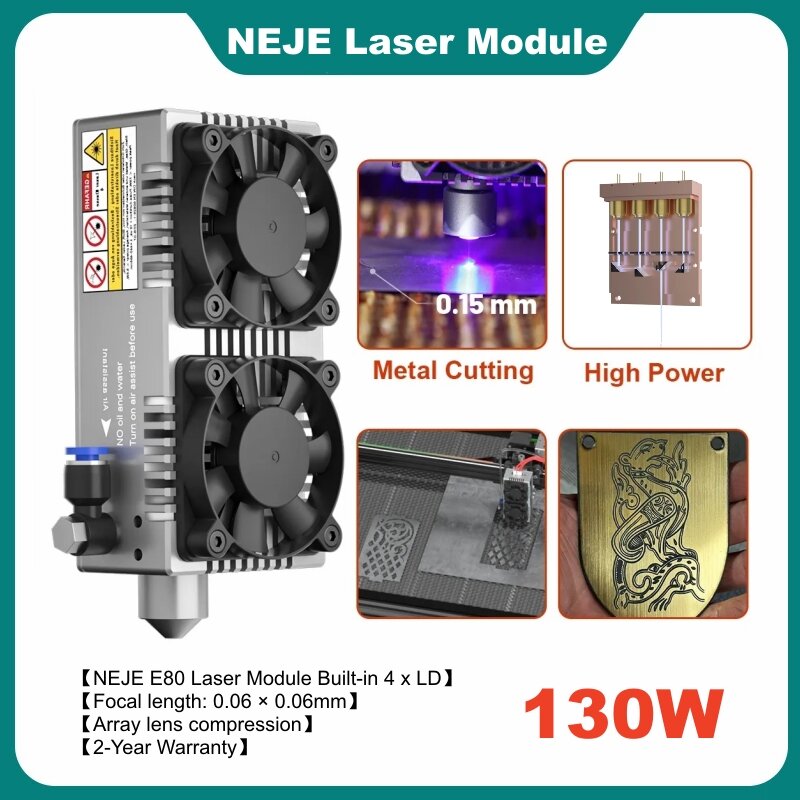 وحدة ليزر NEJE A40640/N40630/E40/E80 130 واط وحدة ضوء أزرق 450nm وحدة TTL للحفر بالليزر أداة قطع الخشب الأذكى