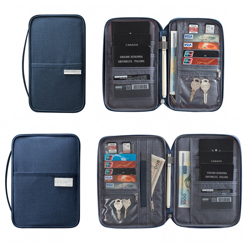 مقاوم للماء حامل جواز سفر محفظة سفر متعددة الوظائف الصغيرة محفظة بطاقة الائتمان حقيبة التخزين المحمولة وثيقة حقيبة التخزين