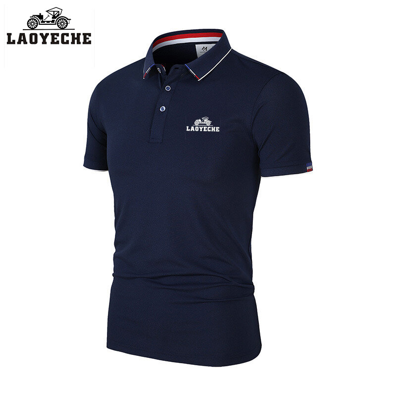 قميص Laoyeche-polo مع تطريز للرجال ، طية صدر عالية الجودة ، للعمل والترفيه ، جديد ، بيع خاص ، الصيف