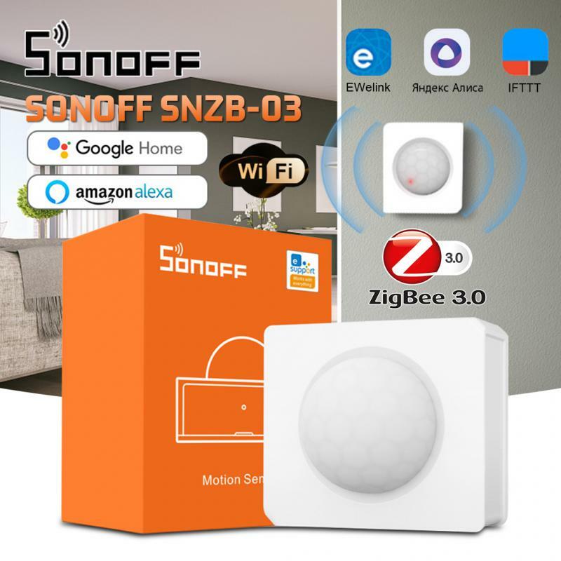 جهاز كشف الحركة الذكي SONOFF ، مستشعر Zigbee ، ZBBridge مطلوب ، يعمل مع اليكسا ، جوجل المنزل ، عبر eWeLink