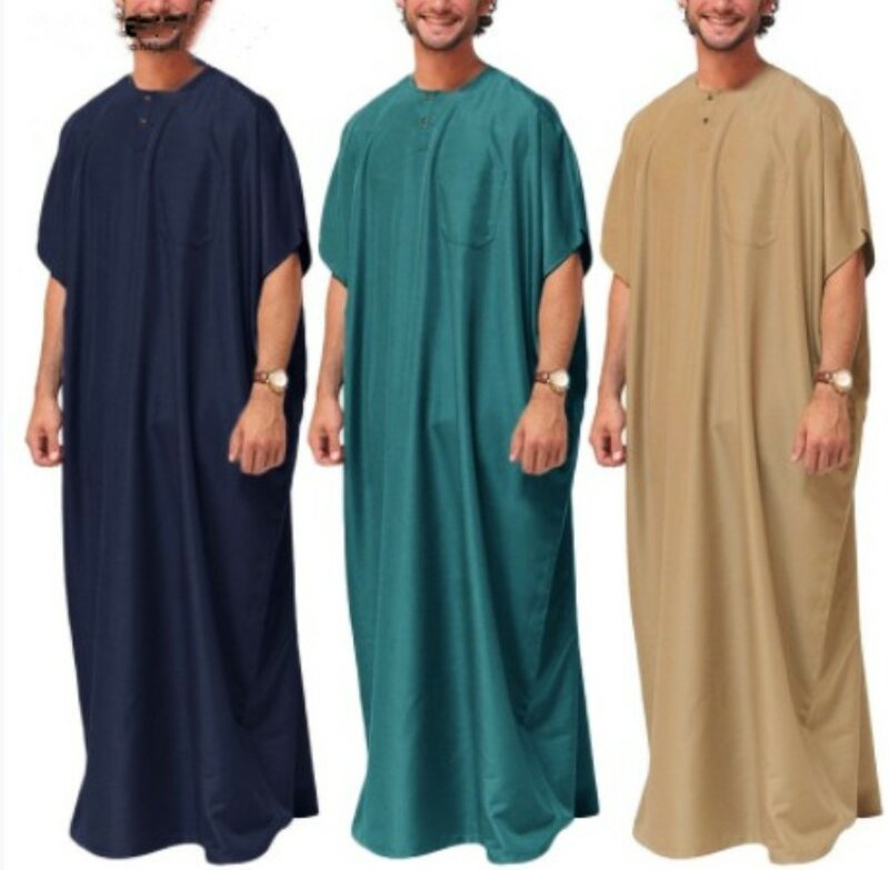 قميص طويل مسلم للرجال ، قفطان عباية ، ثوب إسلامي ، رداء دبي ، قفطان باكستاني ، ملابس عصرية ، مقاس كبير ، 5XL ، 2023