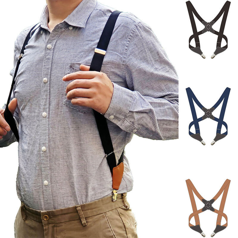 جديد الرجال الحمالات قابل للتعديل الأقواس X الظهر مشبك قميص الحمالات مطاطا حزام بنطلون الأقواس حزام الكتف للرجال النساء