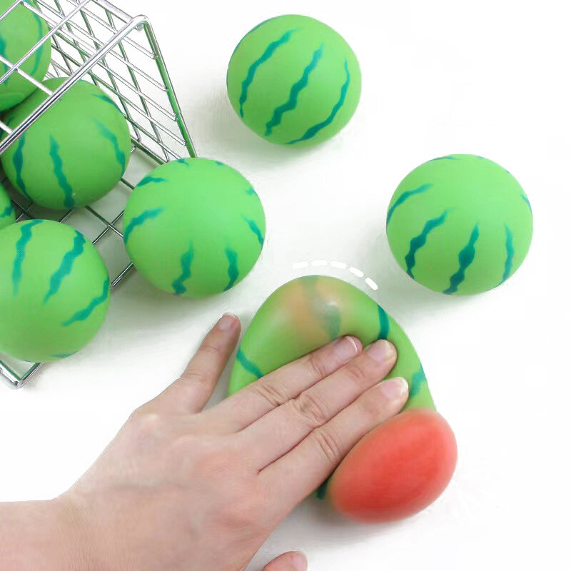 لعبة ضغط البطيخ الفاكهة الاصطناعية ، انتعاش بطيء ، كرة تنفيس حمراء ، لعبة تخفيف الضغط للأطفال والكبار ، جديدة