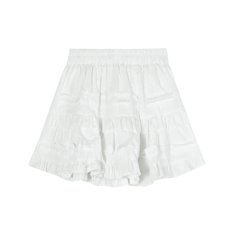 تنورة بيضاء السراويل الإناث المتخصصة تصميم الباليه نمط منتفخ تنورة الصيف تنورة صغيرة عالية الخصر ألف خط كعكة تنورة