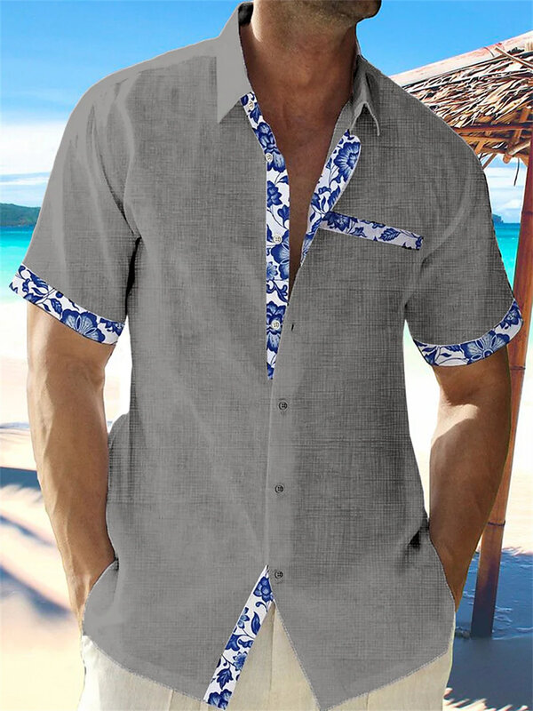 الكتان قصيرة الأكمام قميص الرجال جديد الشاطئ شعبية نمط عادية مريحة لينة 2023 الصيف جديد وصول hot البيع