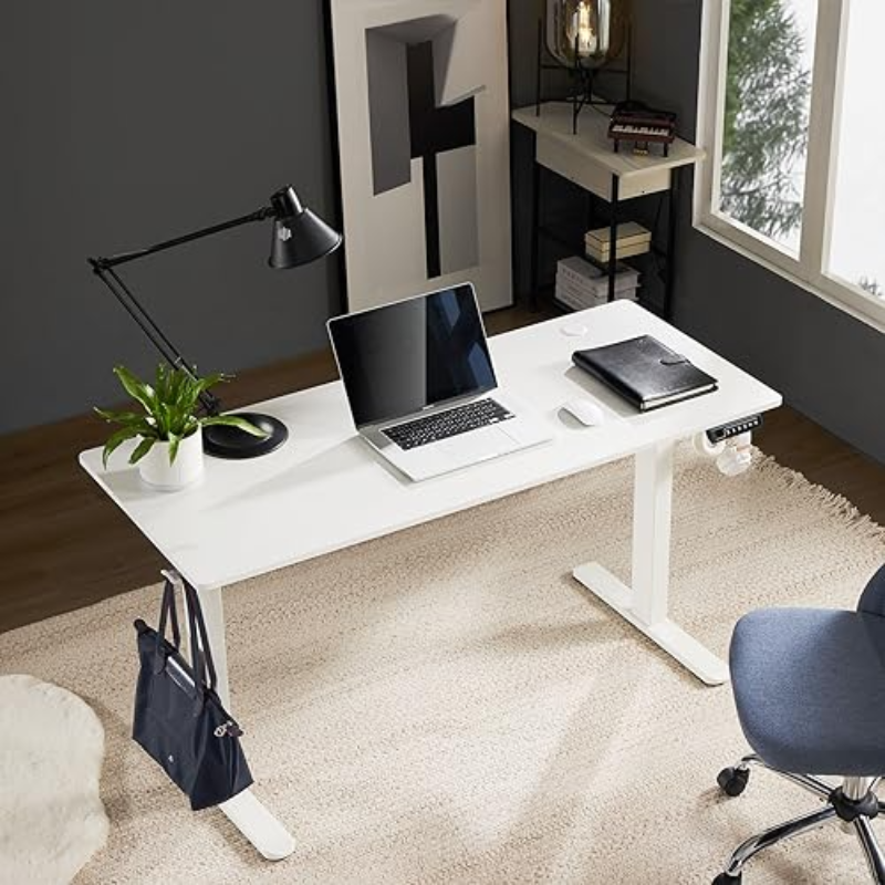 مكتب كهربائي قائم بارتفاع قابل للتعديل ، مكتب يجلس للوقوف مع لوح لصق ، طاولة كمبيوتر مرتفعة للمكتب المنزلي ، 40 × 24 بوصة