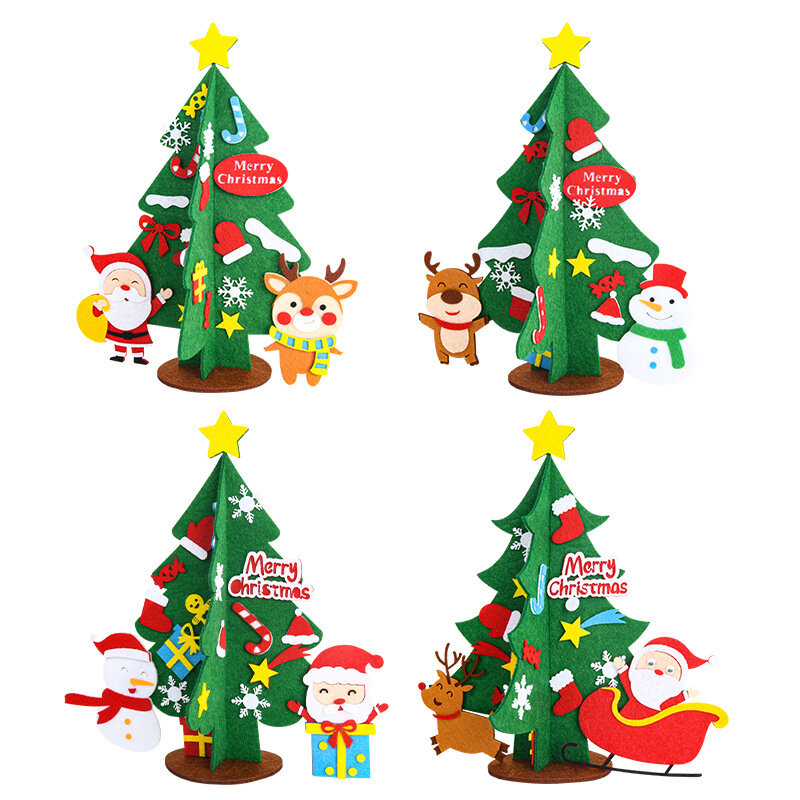 ألعاب مونتيسوري عيد الميلاد اليد Diy بها بنفسك سطح المكتب شجرة عيد الميلاد المواد حقيبة زينة رياض الأطفال الإبداعية اللعب