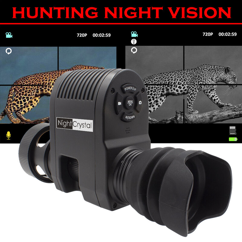 الصيد يوم للرؤية الليلية نطاق بندقية رقمية أحادي العين البصرية البصر مرفق مع شاشة 1.3 بوصة المدمج في 850 الأشعة تحت الحمراء مصباح يدوي