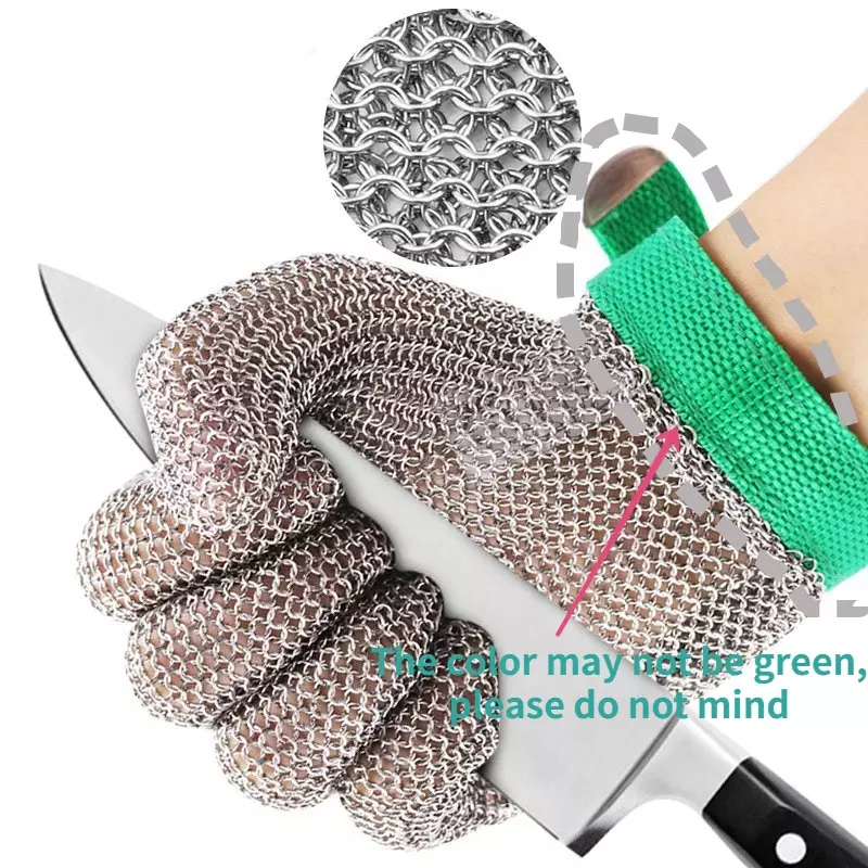 1 قطعة الفولاذ المقاوم للصدأ حلقة قفازات شبكية مكافحة قطع سكين مقاومة سلسلة البريد اليد حماية المطبخ جزار قفاز