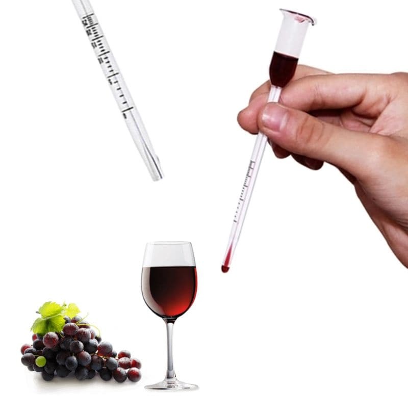 13 سنتيمتر ميزان حرارة النبيذ الزجاجي صنع النبيذ الكحول متر فاحص 0-25 درجة