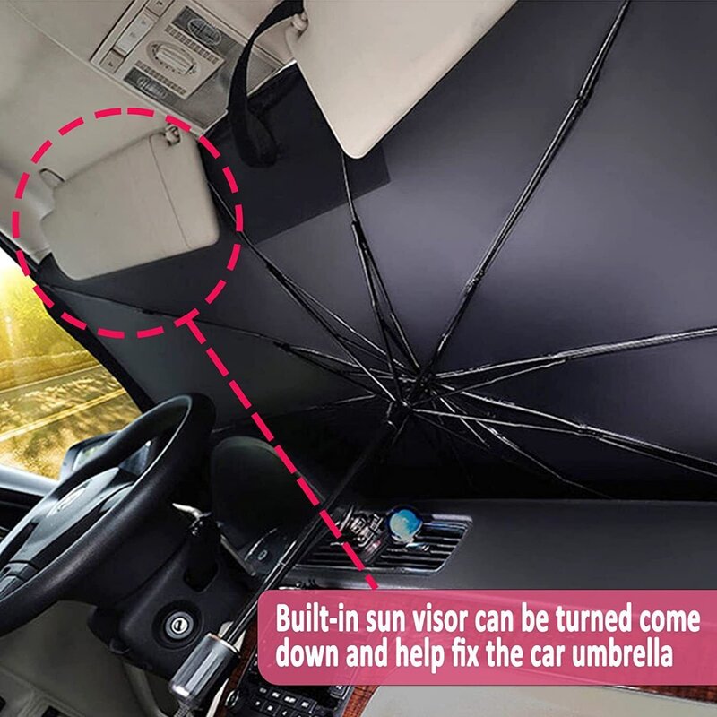 مظلة قابلة للطي للزجاج الأمامي للسيارة ، نافذة أمامية مغطاة بمظلة شمسية